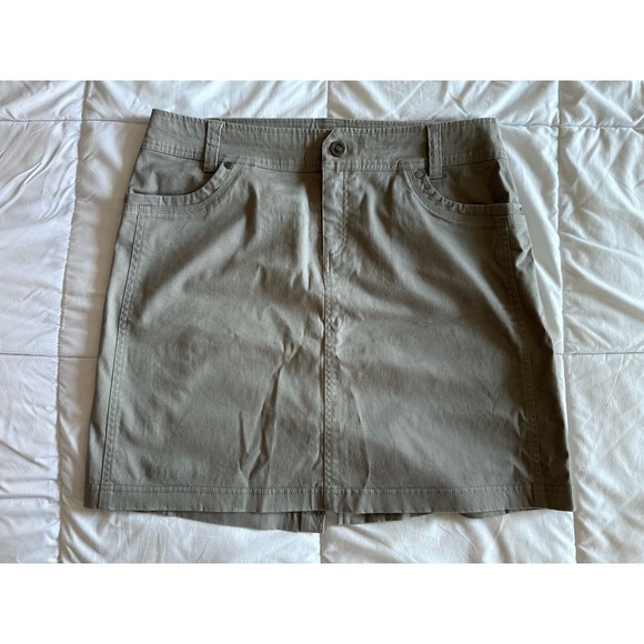Kuhl Stirr Adventure Denim Cargo Skirt Tan Womens Size 6 Excellent Condition - Picture 1 of 15